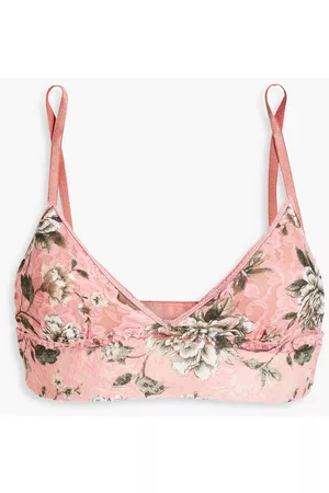Hanky Panky Women Non Padded Bras - Signature floral-print stretch-lace bralette