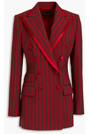 Dolce & Gabbana Women Blazers - Satin-trimmed striped woven blazer