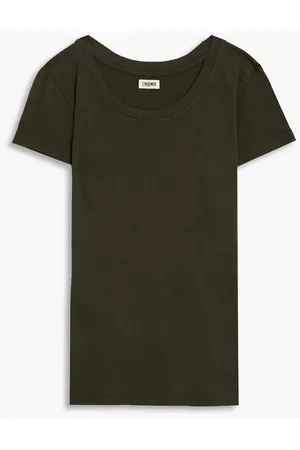L'Agence Women T-shirts - Cotton-jersey T-shirt - Green