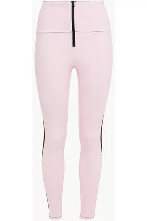 Two-tone stretch-jersey leggings