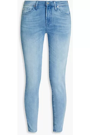 7 for all Mankind Women Skinny - Cropped low-rise skinny jeans - Blue