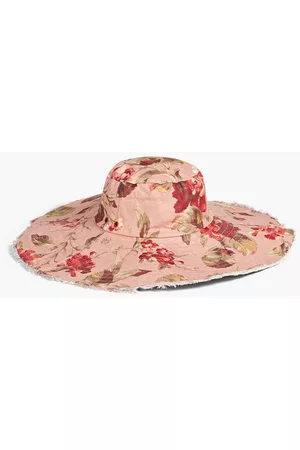 ZIMMERMANN Women Hats - Reversible floral-print linen sunhat - Pink