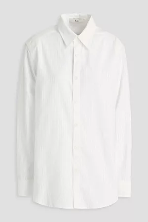 tibi Women Tops - Striped cotton-jacquard shirt