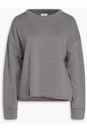 7 for all Mankind Women Sweatshirts - French cotton-blend terry sweatshirt - Gray