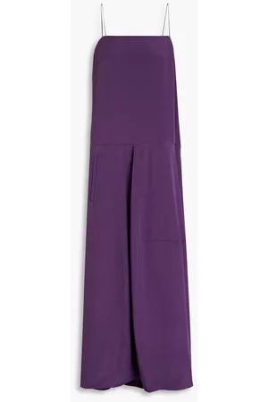 tibi Women Asymmetrical Dresses - Asymmetric silk crepe de chine midi dress