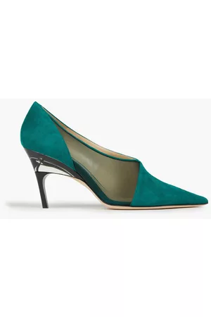 Jimmy Choo Women Pumps - Suede and mesh pumps - Green