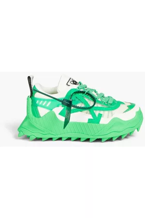 OFF-WHITE Women Sneakers - Odsy-1000 two-tone mesh and leather sneakers - Green