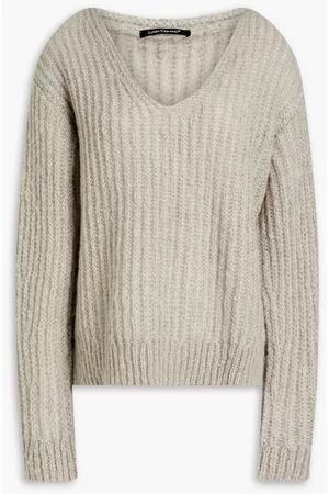 Luisa Cerano Women Brushed ribbed mohair-blend sweater - Gray