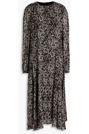Luisa Cerano Women Printed Dresses - Pleated leopard-print crepe midi dress