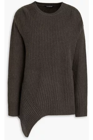 Luisa Cerano Women Asymmetric wool-blend sweater - Gray