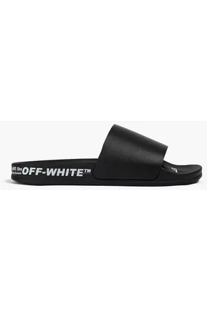 OFF-WHITE Men Flip Flops - Printed faux leather slides