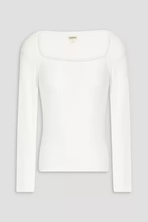 L'Agence Women Tops - Astrid ribbed stretch-Micro Modal jersey top