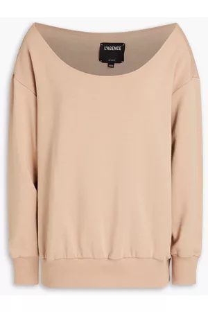L'Agence Women Sweatshirts - Stretch cotton and modal-blend sweatshirt - Neutral