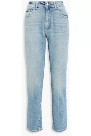 DL1961 Women Straight - Bella cropped high-rise straight-leg jeans - Blue