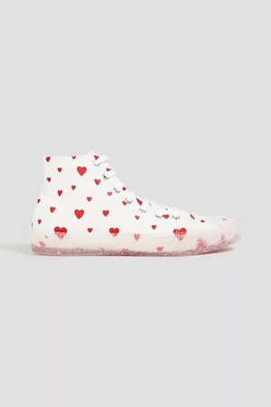 Love Moschino Women Sneakers - Printed canvas high-top sneakers