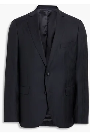Striped wool suit jacket