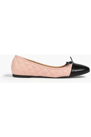 French Sole Women Ballerinas - Embellished two-tone quilted leather ballet flats - Pink