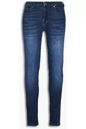 7 for all Mankind Women Skinny - Faded mid-rise skinny jeans - Blue