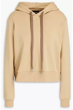 L'Agence Women Hoodies - Elle stretch-cotton and modal-blend French terry hoodie - Neutral