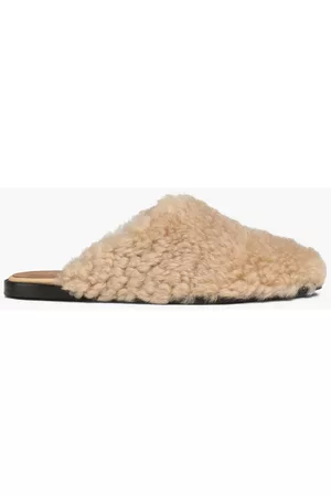 ATP Atelier Women Flip Flops - Anzi shearling slippers - Neutral
