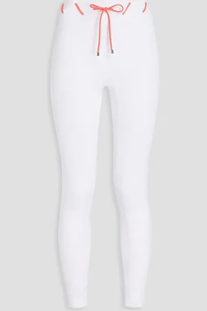 Cropped lace-up stretch-cotton jersey leggings