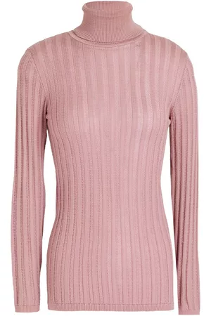 M Missoni Women Turtlenecks - Ribbed wool-blend turtleneck sweater - Pink
