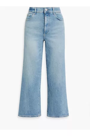 DL1961 Women Jeans - Hepburn cropped high-rise wide-leg jeans - Blue