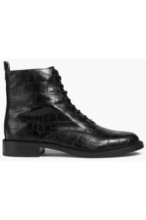 Sam Edelman Women Ankle Boots - Nina faux croc-effect leather ankle boots