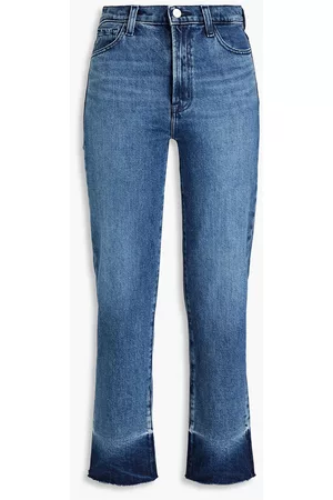 J Brand Women Straight - Faded high-rise straight-leg jeans - Blue