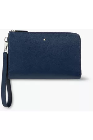 Montblanc Men Wallets - Sartorial textured-leather pouch - Blue
