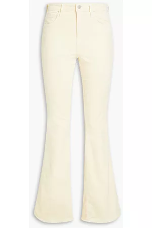 L'Agence Women Wide Leg Pants - Bell cotton-blend velvet flared pants - Neutral