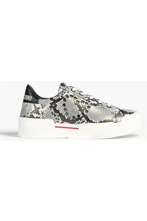 Love Moschino Women Sneakers - Faux snake-effect leather sneakers