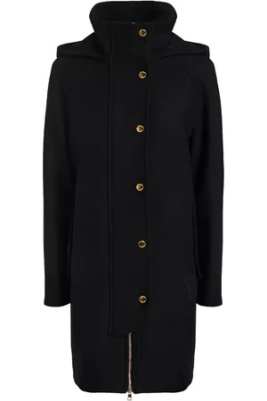 Love Moschino Women Coats - Embroidered wool-blend coat
