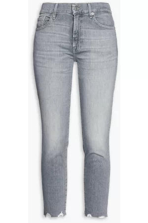 7 for all Mankind Women Slim - Roxanne faded mid-rise slim-leg jeans