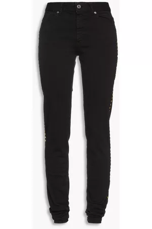 Roberto Cavalli Women Slim - Studded mid-rise slim-leg jeans