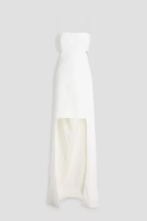 Halston Heritage Women Asymmetrical Dresses - Asher asymmetric cutout crepe gown