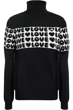 Love Moschino Women Turtlenecks - Intarsia wool-blend turtleneck sweater