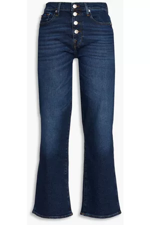 7 for all Mankind Women Jeans - Alexa faded high-rise kick-flare jeans - Blue