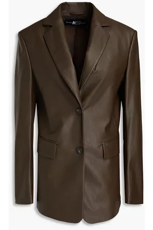Luisa Cerano Women Blazers - Faux leather blazer - Brown