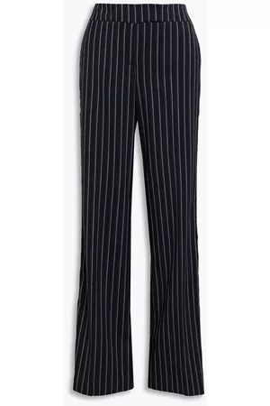 Rachel Zoe Women Wide Leg Pants - Josie sequin-trimmed striped twill wide-leg pants - Blue