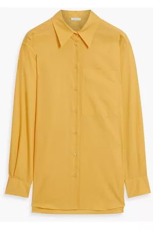 IRIS & INK Women Leather Pants - Jane organic cotton-poplin shirt - Yellow