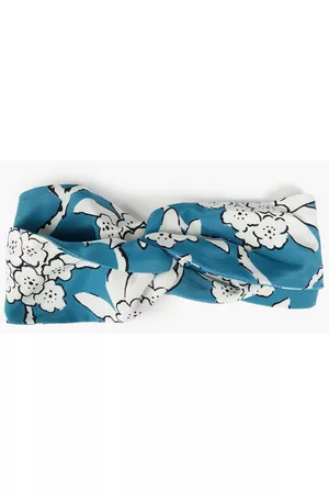 VALENTINO GARAVANI Women Headbands - Twisted floral-print silk-satin headband - Blue