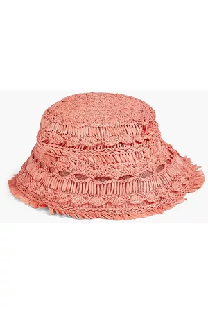 ZIMMERMANN Women Hats - Crocheted faux raffia bucket hat - Orange