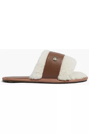 Australia Luxe Collective Women Flip Flops - Muchas leather-trimmed shearling slippers