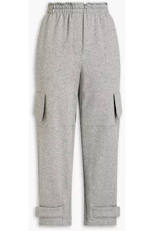 Luisa Cerano Women Pants - Mélange French cotton-blend terry track pants - Gray