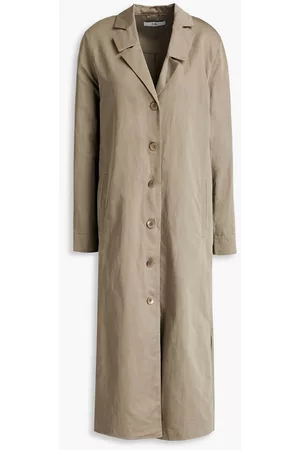 tibi Women Casual Dresses - Cotton and linen-blend sateen midi shirt dress - Neutral