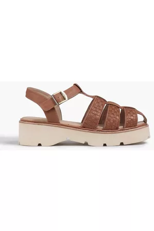 Australia Luxe Collective Women Sandals - Woven leather platform sandals - Brown
