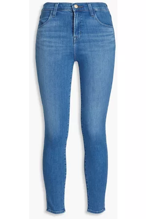 J Brand Women Skinny - Faded cropped high-rise skinny jeans - Blue