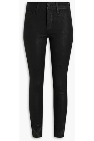 L'Agence Women Skinny - Margot glittered coated mid-rise skinny jeans