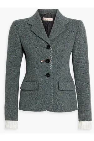 Marni Women Blazers - Embellished Donegal wool-tweed blazer